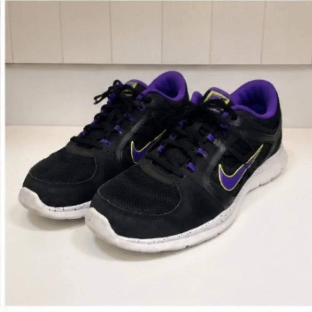 Women's Tennis Shoes Nike 8 1/2 8.5 Black LIME GREEN PURPLE  RUNNING Y2K
